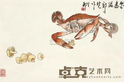 郑乃珖 蟹 立轴 42×62.5cm
