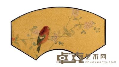 江宏伟 工笔花鸟 镜框 17×38.5cm