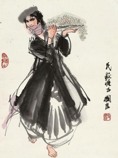 史国良 丰收图 立轴