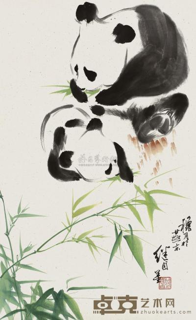 刘继卣 熊猫 立轴 62×39cm