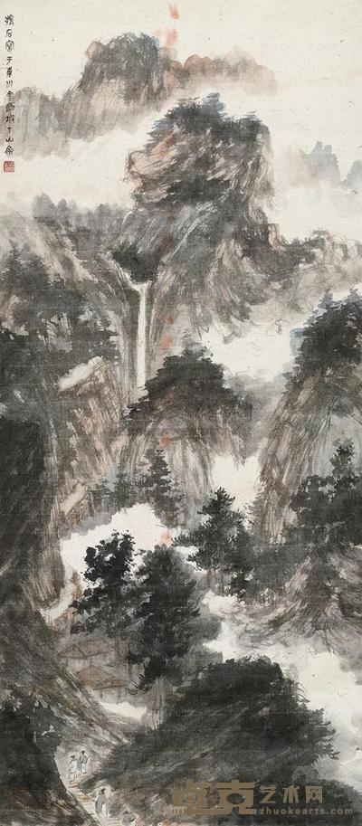 傅抱石 金刚坡山水 立轴 117×51cm