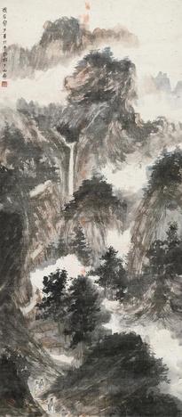 傅抱石 金刚坡山水 立轴