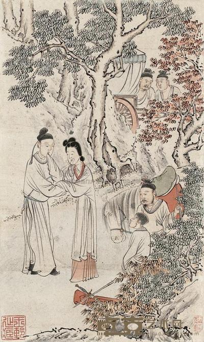 萧晨 草桥送别 镜心 22×13cm