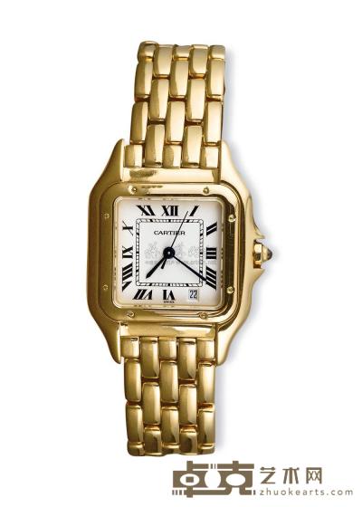 卡地亚 18K黄金表壳表带石英女装腕表 