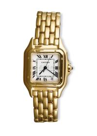 卡地亚 18K黄金表壳表带石英女装腕表