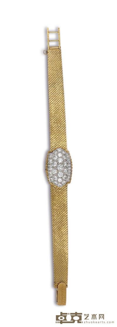 昆仑 18K黄金表壳表带钻盖女装腕表 