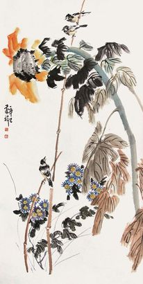 张书旂 1941年作 向日葵 镜片