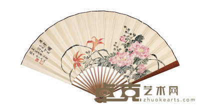 花卉成扇 18×47