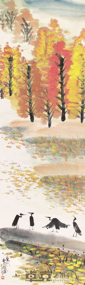 山水立轴 124×36