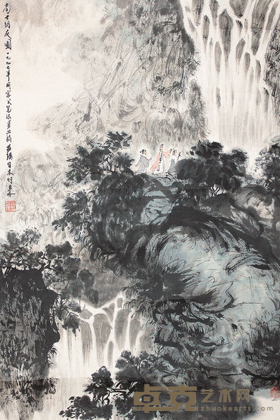 高士访友图镜片 68×45