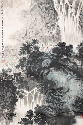 高士访友图镜片