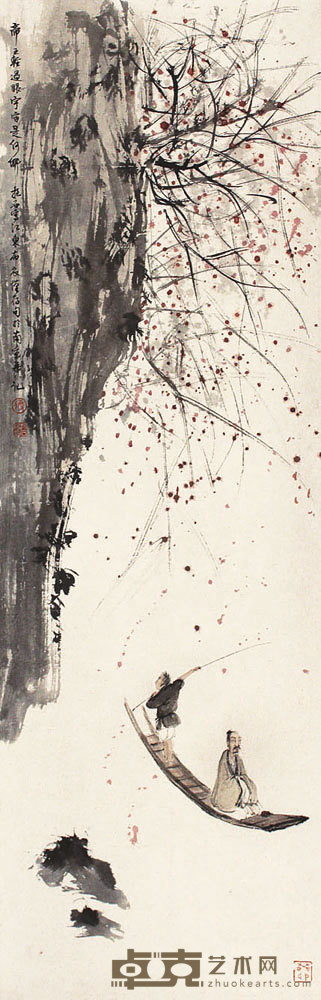 山水人物立轴 108×34