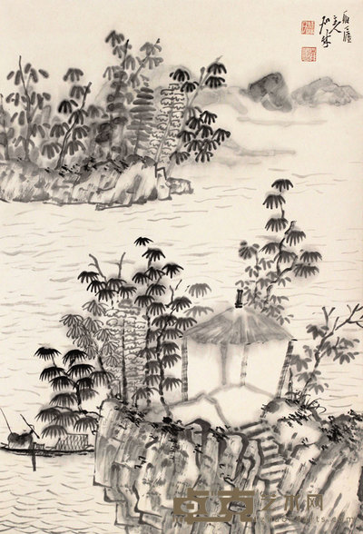 山水立轴 68×45