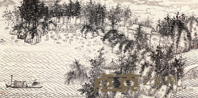山水立轴 68×138