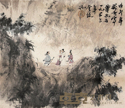 观瀑图立轴 27×31