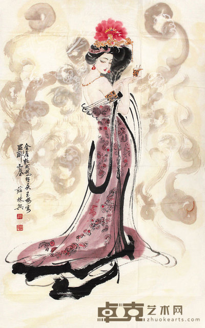 人物仕女立轴 110×69