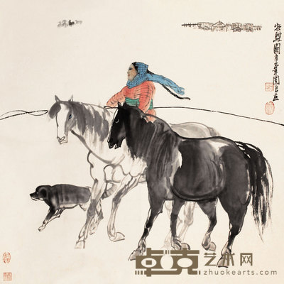 牧驼图 68×67