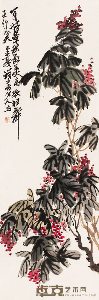 花卉立轴 101×33