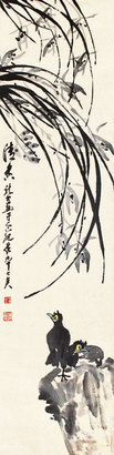 花鸟立轴