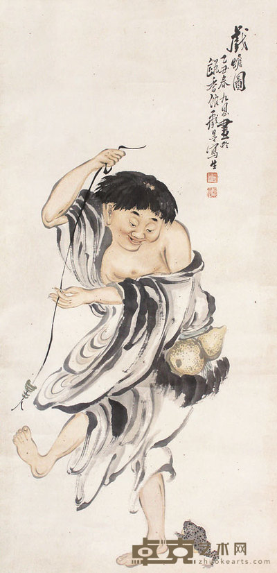 人物立轴 136×67