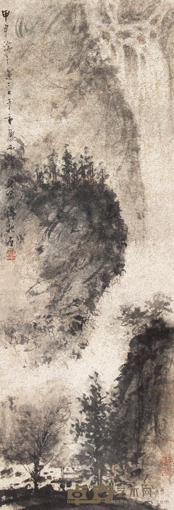 山水立轴 68×23