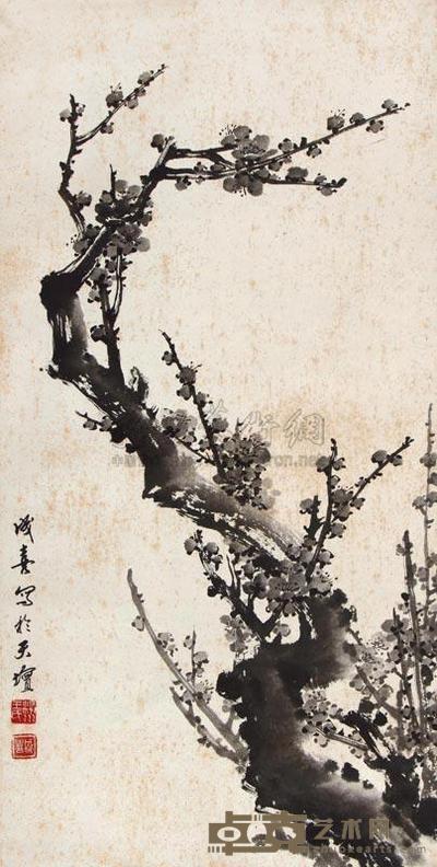 王成喜 墨梅 立轴 89×45cm