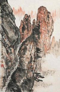 方济众 1977年作 山水 镜心