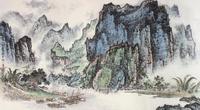 陶一清 1980年作 烟江雨意 镜心