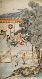 陈枚 1742年作 人物 立轴
