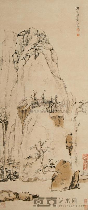 渐江 山水 立轴 78×30cm