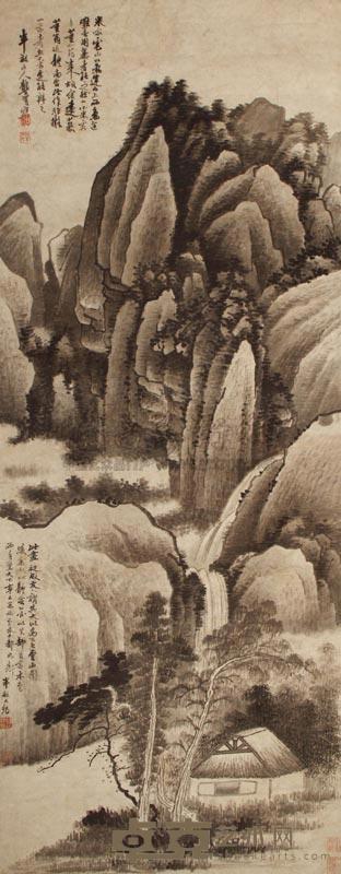龚贤 山水 镜心 145×57cm