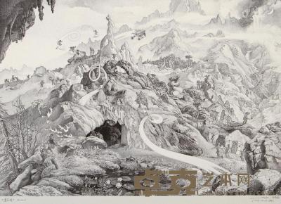沈氿 西游记之《莲花洞》 39×57cm