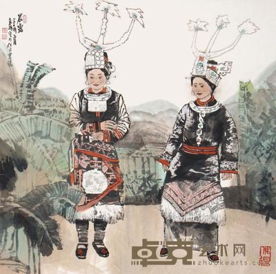 袁辉 2010年作 晨露 镜心 68×68cm