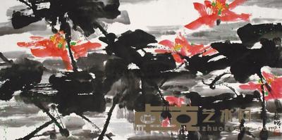 姚龙顺 2007年作 荷气满塘 68×136cm