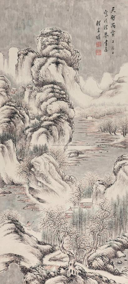 程嘉燧 1626年作 雪意图 立轴