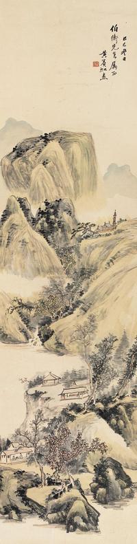 黄宾虹 己巳（1929年）作 名山论道图 镜片