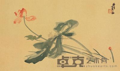 张大千 红妆翠羽 镜心带框 67×40cm