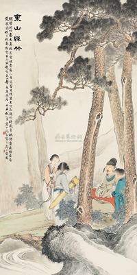 花元 己丑（1949年）作 东山丝竹 立轴