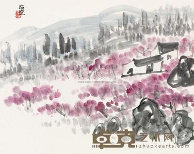 陈子庄 龙泉山 横幅镜片 28×34cm