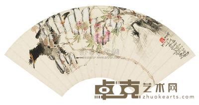 陈子奋 辛未（1931年）作 报信图 扇片 19×51cm