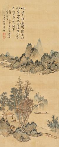 翟大坤 壬子（1792）年作 林亭幽致 立轴