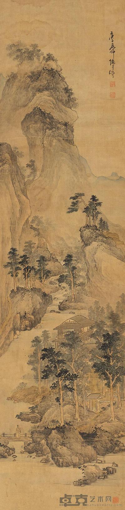 陈星 溪山吟咏 立轴 180×44cm