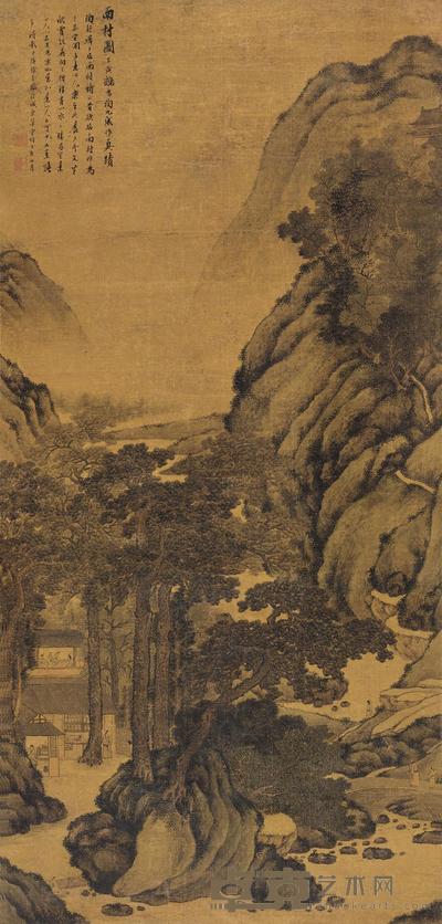 张夕庵 丁亥（1827）年作 南村图 立轴 142×68cm