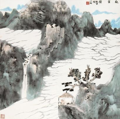 何加林 观云图 镜心