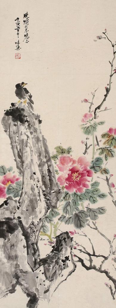 郭味蕖 壬寅（1962年）作 花鸟 立轴