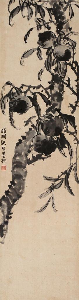 经颐渊 墨桃 立轴