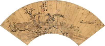 沈周 辛酉(1501年)作 秋溪泛舟图 扇面