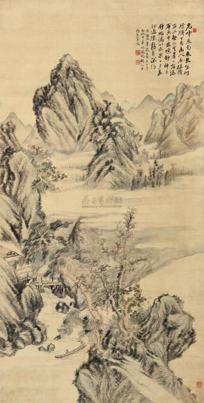 胡铁梅 癸未(1883年)作 山水 立轴