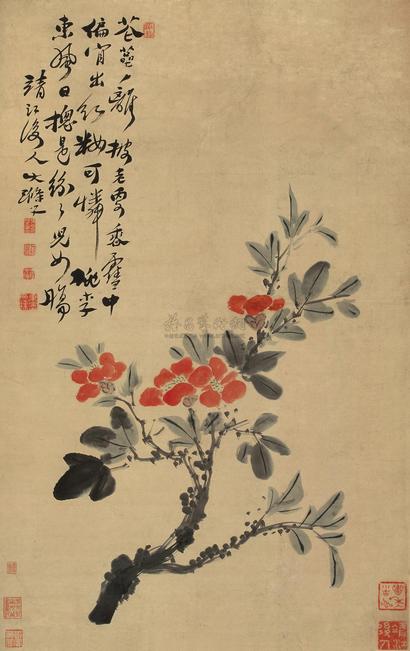 石涛 （款） 山茶花 立轴