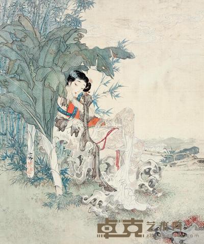 胡也佛 人物 镜片 33×27cm